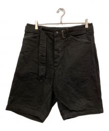 COMOLI（コモリ）の古着「ベルテッドデニムショーツ」｜ブラック