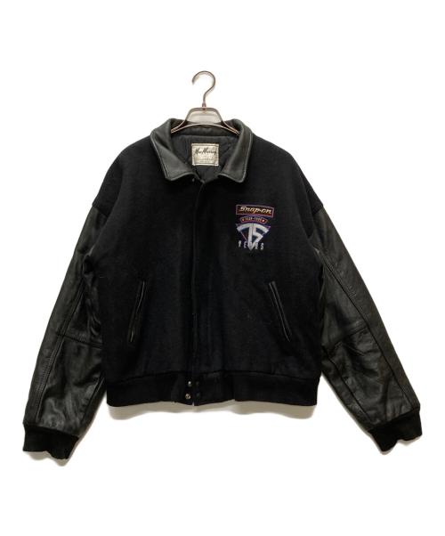 Mac Murray（マックマレー）Mac Murray (マックマレー) 80-90's レザー切替スタジャン ブラック サイズ:Sの古着・服飾アイテム