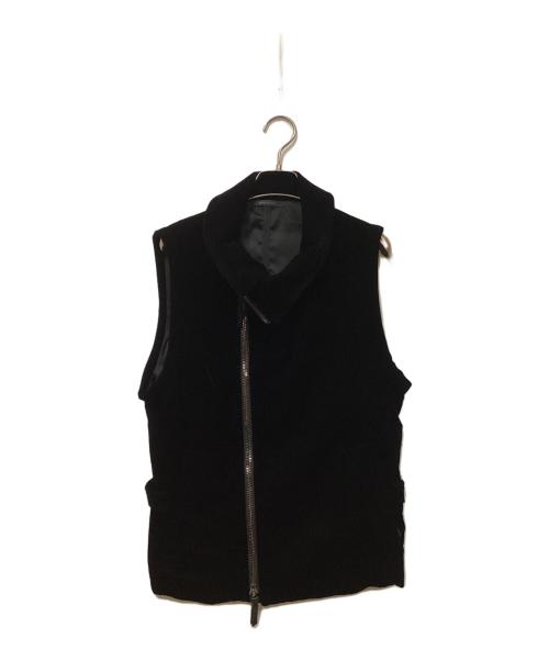 GIORGIO ARMANI（ジョルジオアルマーニ）GIORGIO ARMANI (ジョルジオアルマーニ) ベルベット ベスト ブラック サイズ:48の古着・服飾アイテム