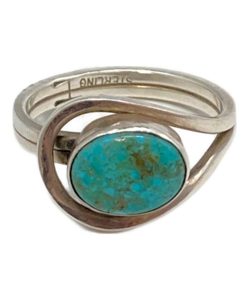 INDIAN JEWERY（インディアン ジュエリー）INDIAN JEWERY (インディアン ジュエリー) ターコイズリング シルバー×ターコイズブルー サイズ:16号の古着・服飾アイテム