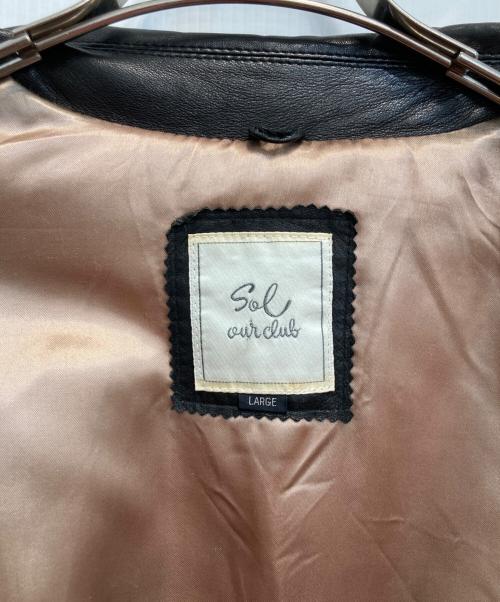 Sol Our Club（ソルアワークラブ）Sol Our Club (ソルアワークラブ) シープレザーダブルカーコート ブラック サイズ:Lの古着・服飾アイテム