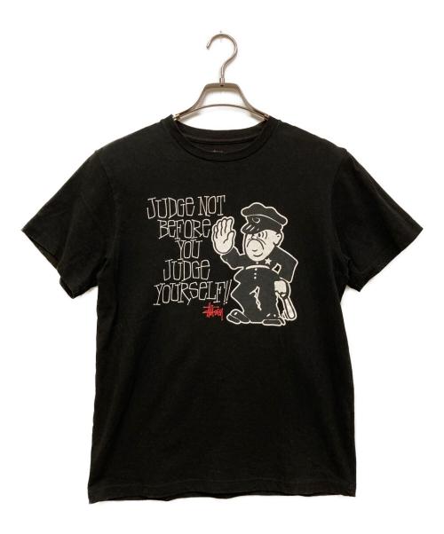 stussy（ステューシー）stussy (ステューシー) POLICE CARTOON COP T ブラック サイズ:Mの古着・服飾アイテム