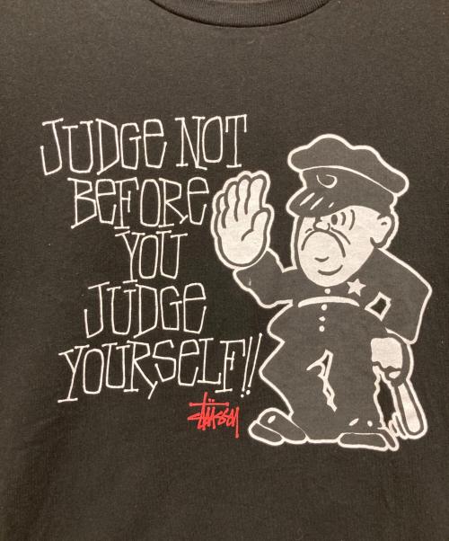 stussy（ステューシー）stussy (ステューシー) POLICE CARTOON COP T ブラック サイズ:Mの古着・服飾アイテム