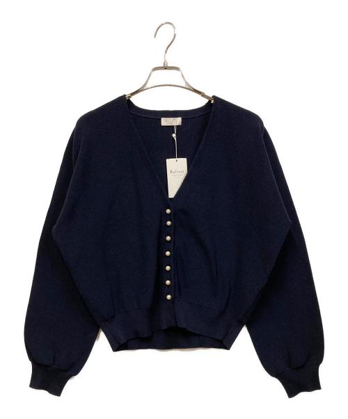 BALLSEY（ボールジィ）BALLSEY (ボールジィ) パールコンビ Vネックカーディガン ネイビー サイズ:SIZE Sの古着・服飾アイテム