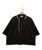 UNITED ARROWS TOKYOユナイテッドアローズトウキョウ）の古着「ミニマル フリル ポロニット」｜ブラック