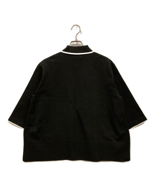 UNITED ARROWS TOKYO（ユナイテッドアローズトウキョウ）UNITED ARROWS TOKYO (ユナイテッドアローズトウキョウ) ミニマル フリル ポロニット ブラック サイズ:記載なしの古着・服飾アイテム