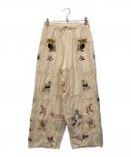 TODAYFULトゥデイフル）の古着「24SS Embroidery Patchwork Trousers」｜アイボリー
