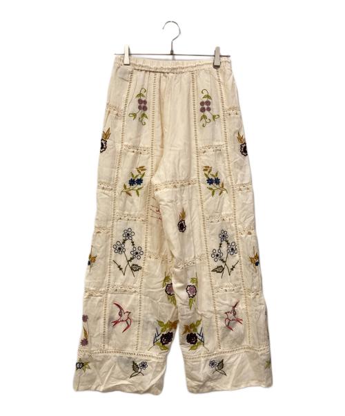 TODAYFUL（トゥデイフル）TODAYFUL (トゥデイフル) 24SS Embroidery Patchwork Trousers アイボリー サイズ:SIZE Mの古着・服飾アイテム