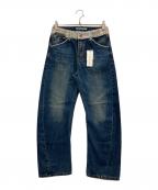 sculptorスカルプター）の古着「Beaded Waist DENIM PANTS」｜インディゴ