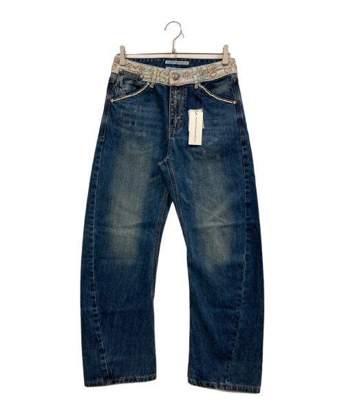 sculptor（スカルプター）SCULPTOR (スカルプター) Beaded Waist DENIM PANTS インディゴ サイズ:SIZE S 未使用品の古着・服飾アイテム