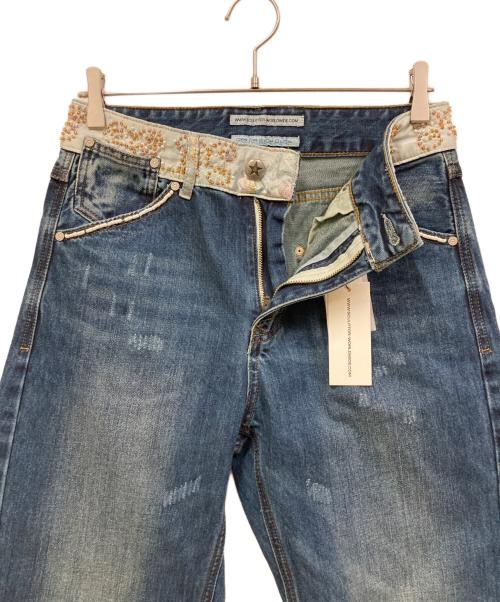 sculptor（スカルプター）SCULPTOR (スカルプター) Beaded Waist DENIM PANTS インディゴ サイズ:SIZE S 未使用品の古着・服飾アイテム