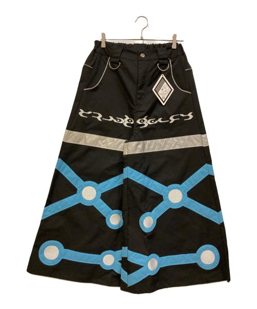 GALFY（ガルフィー）GALFY (ガルフィー) サイバーガルフィーファットパンツ ブラック×ブルー サイズ:Lの古着・服飾アイテム