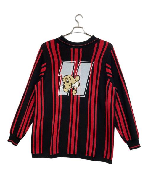 GALFY（ガルフィー）GALFY (ガルフィー) わんわんFCニットユニ ブラック×レッド サイズ:Lの古着・服飾アイテム