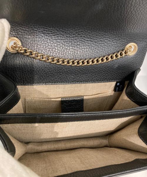 GUCCI（グッチ）GUCCI (グッチ) インターロッキングG チェーンショルダーバッグ ブラックの古着・服飾アイテム