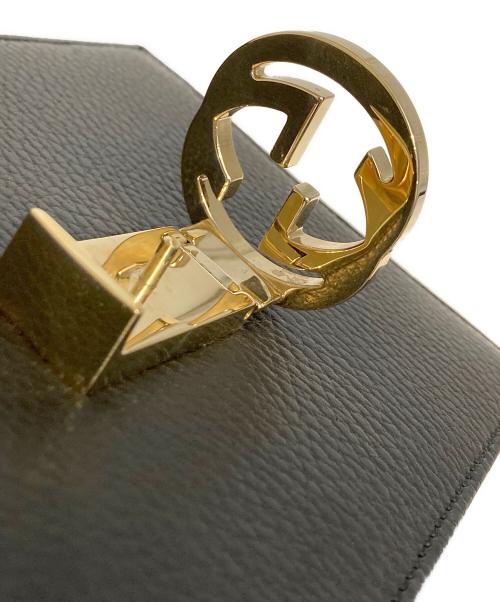 GUCCI（グッチ）GUCCI (グッチ) インターロッキングG チェーンショルダーバッグ ブラックの古着・服飾アイテム