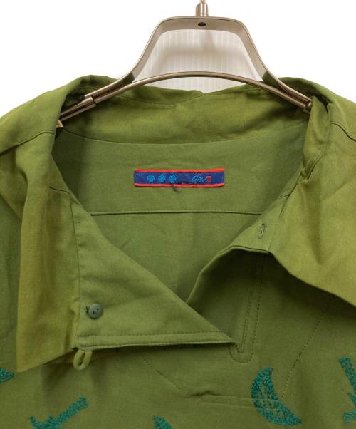 ann吉（アンキチ）ann吉 (アンキチ) 刺繍デザインブラウスワンピース グリーン サイズ:Mの古着・服飾アイテム