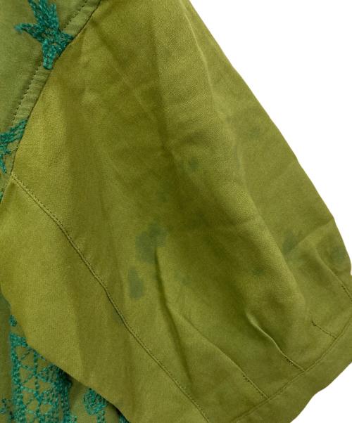 ann吉（アンキチ）ann吉 (アンキチ) 刺繍デザインブラウスワンピース グリーン サイズ:Mの古着・服飾アイテム