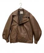 FREAK'S STOREフリークスストア）の古着「ヴィンテージライク レザレット ダブルライダースジャケット」｜ブラウン