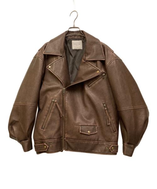 FREAK'S STORE（フリークスストア）FREAK'S STORE (フリークスストア) ヴィンテージライク レザレット ダブルライダースジャケット ブラウン サイズ:Freeの古着・服飾アイテム