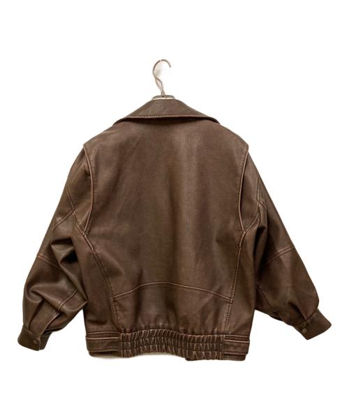 FREAK'S STORE（フリークスストア）FREAK'S STORE (フリークスストア) ヴィンテージライク レザレット ダブルライダースジャケット ブラウン サイズ:Freeの古着・服飾アイテム