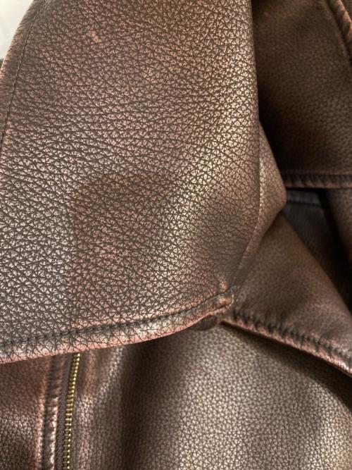 FREAK'S STORE（フリークスストア）FREAK'S STORE (フリークスストア) ヴィンテージライク レザレット ダブルライダースジャケット ブラウン サイズ:Freeの古着・服飾アイテム