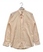 HERMESエルメス）の古着「ギンガムチェックシャツ」｜オレンジ