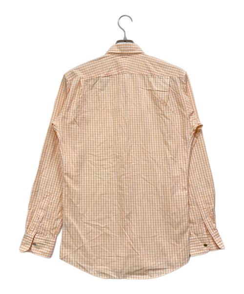 HERMES（エルメス）HERMES (エルメス) ギンガムチェックシャツ オレンジ サイズ:40の古着・服飾アイテム