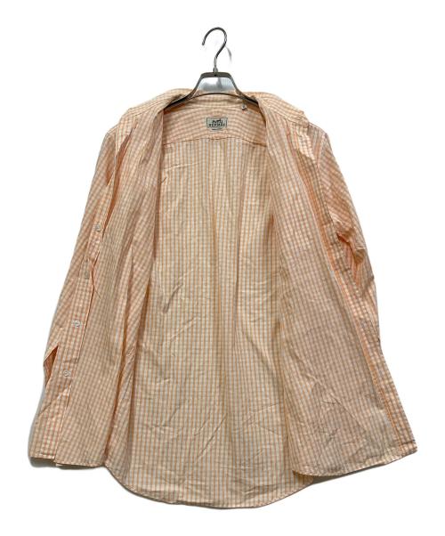 HERMES（エルメス）HERMES (エルメス) ギンガムチェックシャツ オレンジ サイズ:40の古着・服飾アイテム