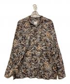 SOU・SOUソウソウ）の古着「リネン花柄シャツ」｜グレー