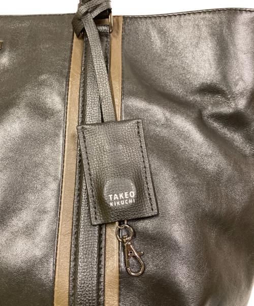 TAKEO KIKUCHI（タケオキクチ）TAKEO KIKUCHI (タケオキクチ) ビジネストレザーートバッグ ブラックの古着・服飾アイテム
