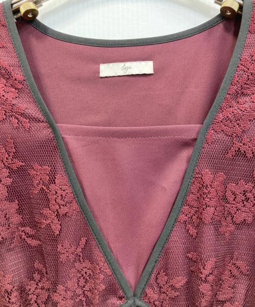 LeJa（レジャ）Leja (レジャ) ローズレースドレス ワインレッド サイズ:Lの古着・服飾アイテム