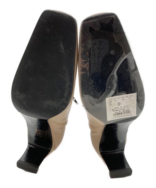 FABIO RUSCONI（ファビオルスコーニ）FABIO RUSCONI (ファビオルスコーニ) スクエアトゥ ショートブーツ ベージュ サイズ:38の古着・服飾アイテム