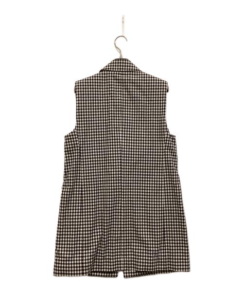 mikomori（ミコモリ）mikomori (ミコモリ) THIRD MAGAZINE (サードマガジン) コットン・シルク ギンガムチェックジレ ホワイト×ブラック サイズ:9の古着・服飾アイテム