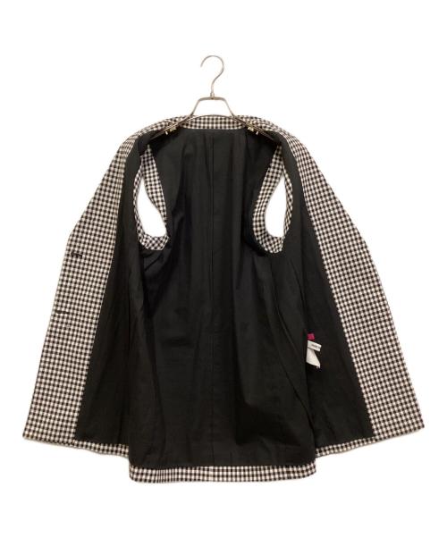 mikomori（ミコモリ）mikomori (ミコモリ) THIRD MAGAZINE (サードマガジン) コットン・シルク ギンガムチェックジレ ホワイト×ブラック サイズ:9の古着・服飾アイテム