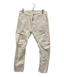 DSQUARED2（ディースクエアード）の古着「TIDY BIKER JEAN ダメージデニムパンツ」｜ホワイト