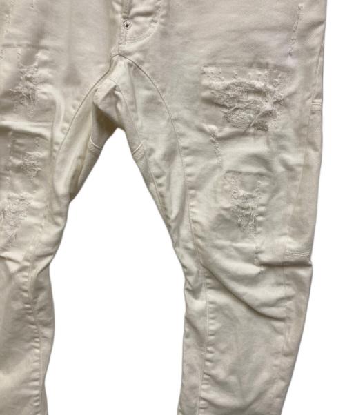 DSQUARED2（ディースクエアード）DSQUARED2 (ディースクエアード) TIDY BIKER JEAN ダメージデニムパンツ ホワイト サイズ:46の古着・服飾アイテム