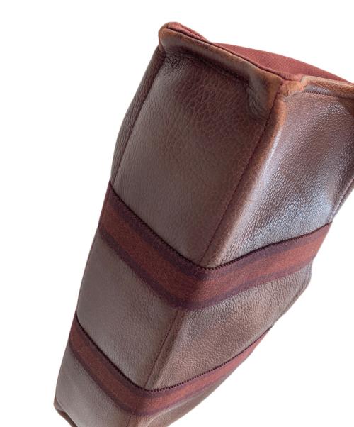 HERMES（エルメス）HERMES (エルメス) フールトゥMM ハーフレザートートバッグ ボルドーの古着・服飾アイテム