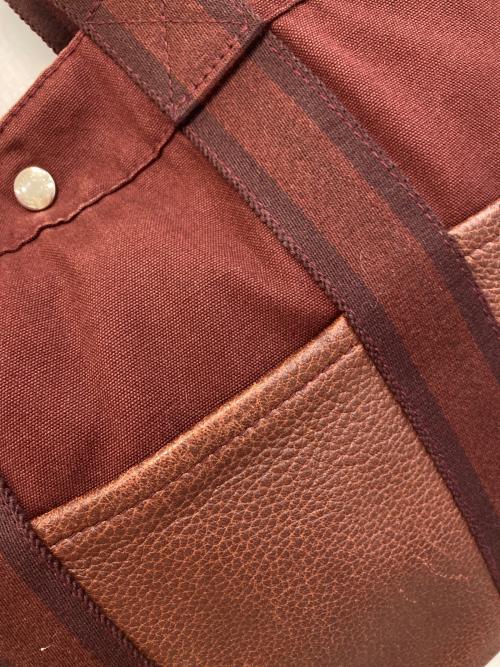 HERMES（エルメス）HERMES (エルメス) フールトゥMM ハーフレザートートバッグ ボルドーの古着・服飾アイテム