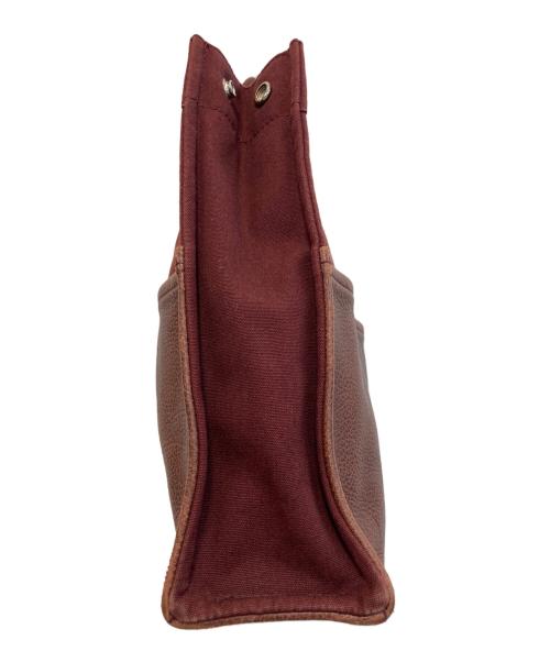 HERMES（エルメス）HERMES (エルメス) フールトゥMM ハーフレザートートバッグ ボルドーの古着・服飾アイテム