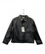 Many men. Many mindsメニーメンメニーマインド）の古着「ラムレザー トラッカーJKT」｜ブラック