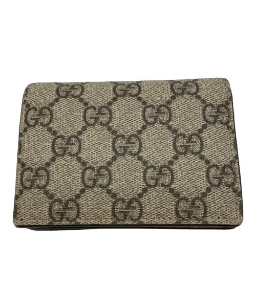 GUCCI（グッチ）GUCCI (グッチ) ハートモチーフGG柄コンパクトウォレット ブラウンの古着・服飾アイテム