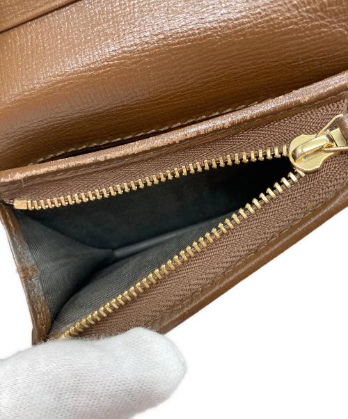 GUCCI（グッチ）GUCCI (グッチ) ハートモチーフGG柄コンパクトウォレット ブラウンの古着・服飾アイテム