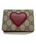 GUCCI（グッチ）の古着「ハートモチーフGG柄コンパクトウォレット」｜ブラウン