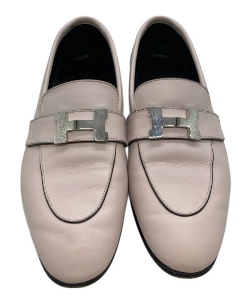 HERMES（エルメス）HERMES (エルメス) モカシンパリ コンスタンス ローファー ピンク サイズ:35の古着・服飾アイテム
