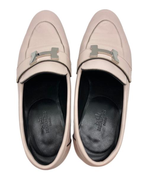 HERMES（エルメス）HERMES (エルメス) モカシンパリ コンスタンス ローファー ピンク サイズ:35の古着・服飾アイテム