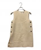 Christian Diorクリスチャン ディオール）の古着「シルク混ウールノースリーブワンピース」｜ベージュ