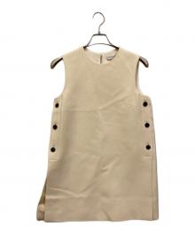 Christian Dior（クリスチャン ディオール）の古着「シルク混ウールノースリーブワンピース」｜ベージュ