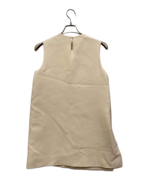 Christian Dior（クリスチャン ディオール）Christian Dior (クリスチャン ディオール) シルク混ウールノースリーブワンピース ベージュ サイズ:38の古着・服飾アイテム
