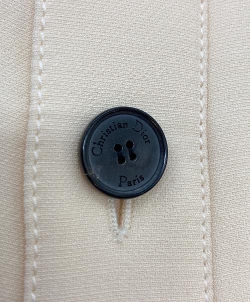 Christian Dior（クリスチャン ディオール）Christian Dior (クリスチャン ディオール) シルク混ウールノースリーブワンピース ベージュ サイズ:38の古着・服飾アイテム