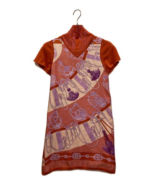 HERMES（エルメス）HERMES (エルメス) カシミヤ×シルク混ニットワンピース オレンジ サイズ:34の古着・服飾アイテム